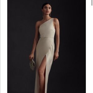 BHLDN Dylan Satin Charmeuse Dress in Champagne